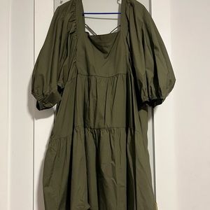 Puff sleeve midi dress